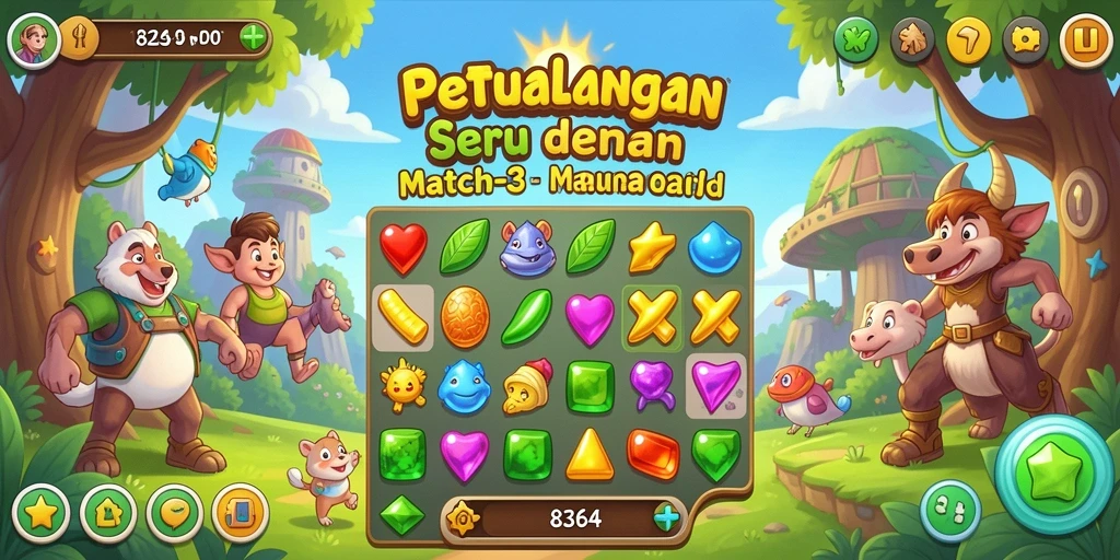 Screenshot gameplay seru dari 8364 dalam aksi Match-3.