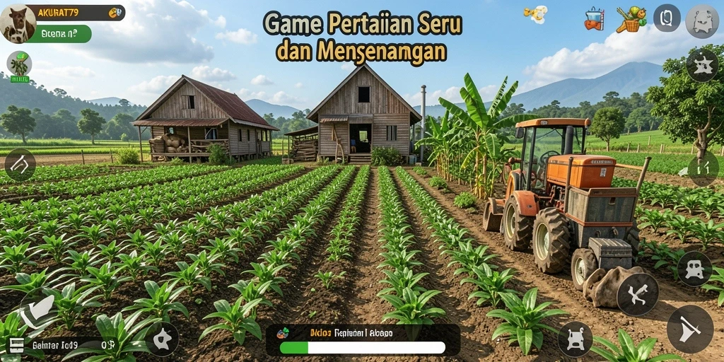 Gambaran menarik gameplay bertani di AKURAT79 dengan tanaman yang subur.