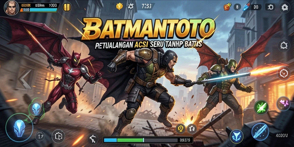 Tampilan gameplay <strong>BATMANTOTO</strong> yang mendebarkan dan penuh aksi.