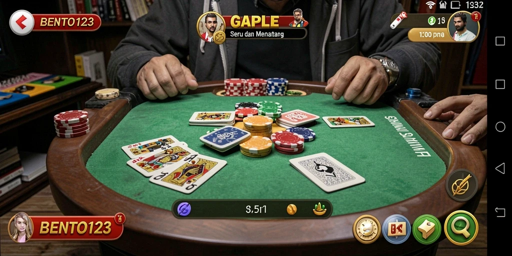 Tampilan gameplay Gaple yang seru di BENTO123.