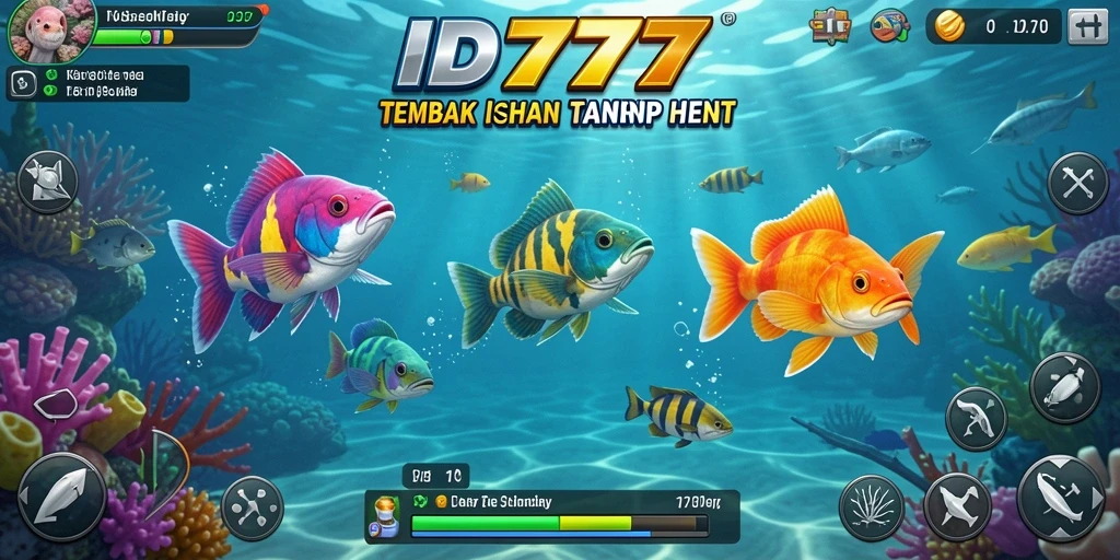 Screenshot utama ID777 menampilkan gameplay seru Tembak Ikan.