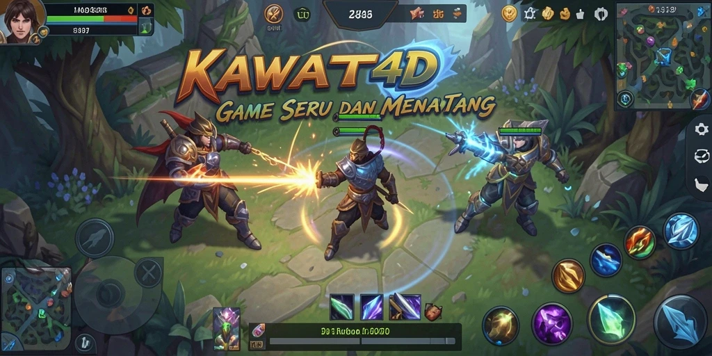 Gameplay seru KAWAT4D dengan pertarungan tim yang intens.