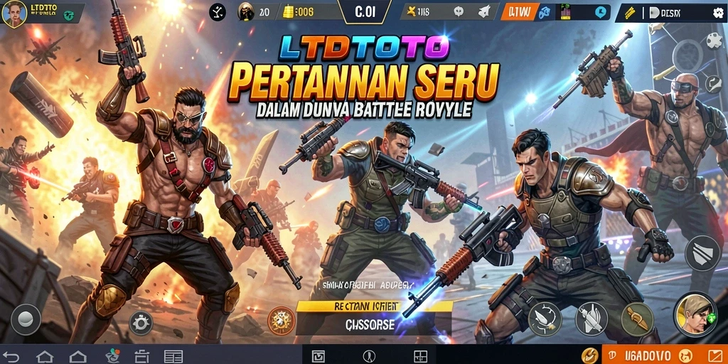 Tampilan screenshot LTDTOTO menampilkan aksi seru pertempuran Battle Royale.