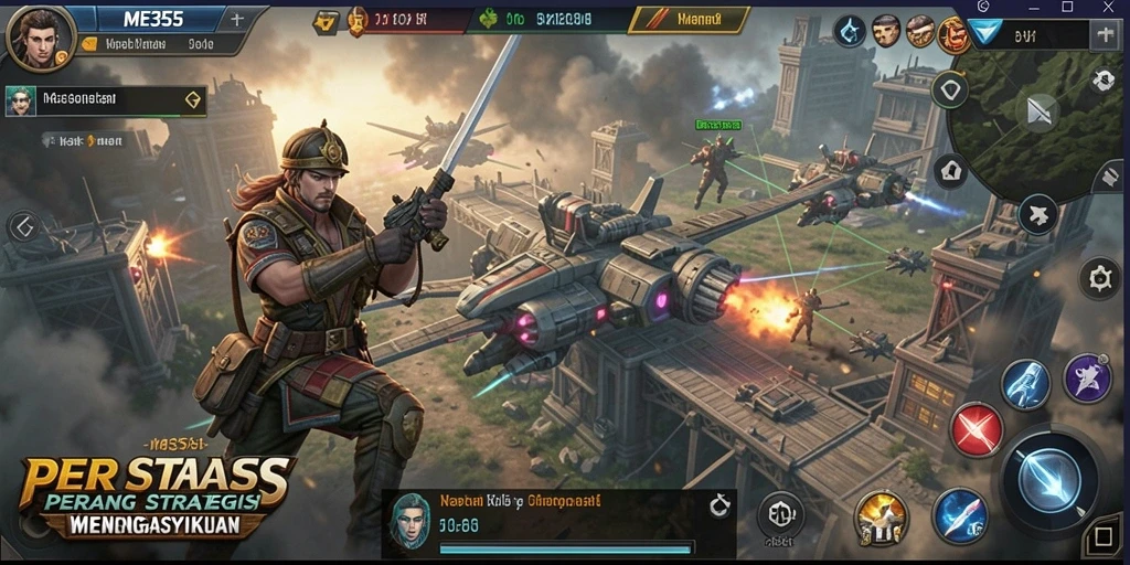 Gameplay ME355 yang intens dan strategis.