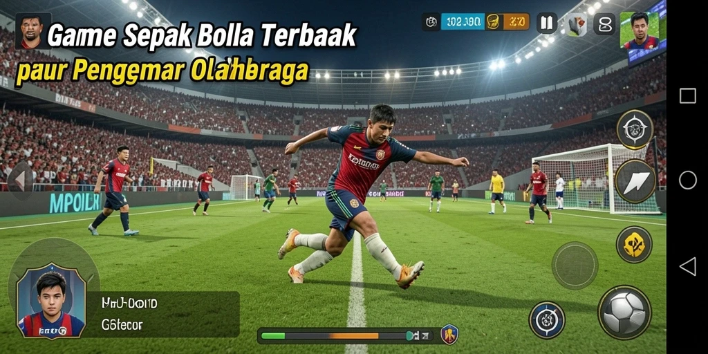 Tampilan aksi seru dalam game sepak bola MPOID.