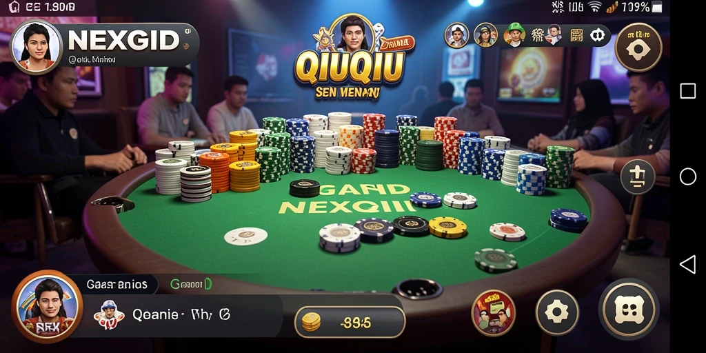 Tangkapan layar NEXGID menampilkan aksi seru permainan QiuQiu.