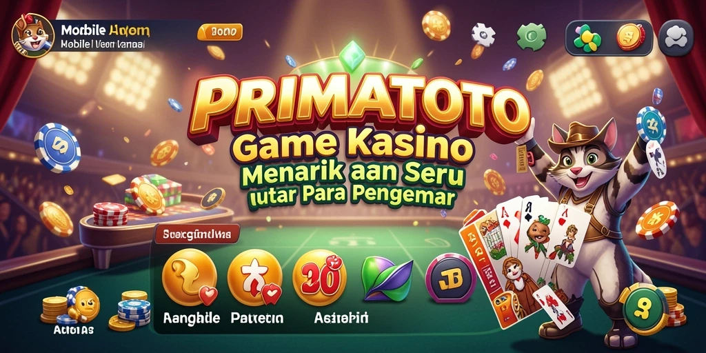Tampilan menarik dari gameplay seru di PRIMATOTO, cocok untuk semua pecinta Kasino.