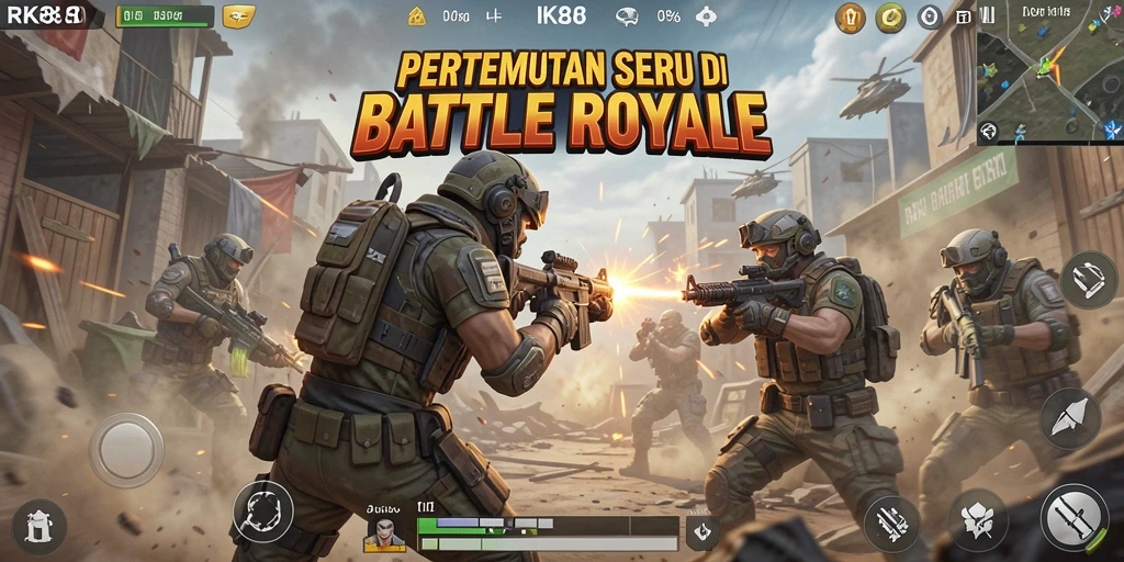 Tampilan gameplay seru di peta Battle Royale RK88.