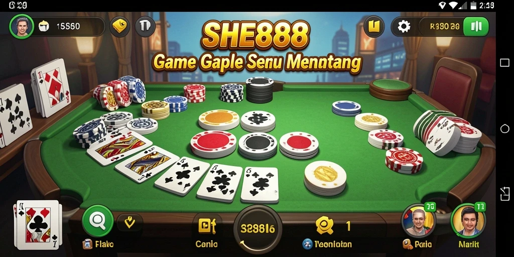Tampilan gameplay Gaple yang seru dan interaktif.