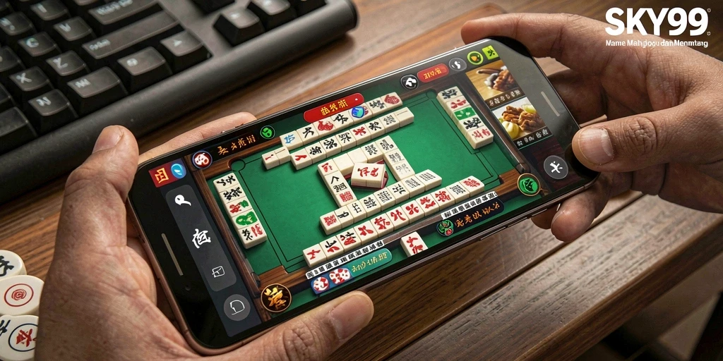 Tampilan gameplay menantang dalam permainan Mahjong yang menarik.