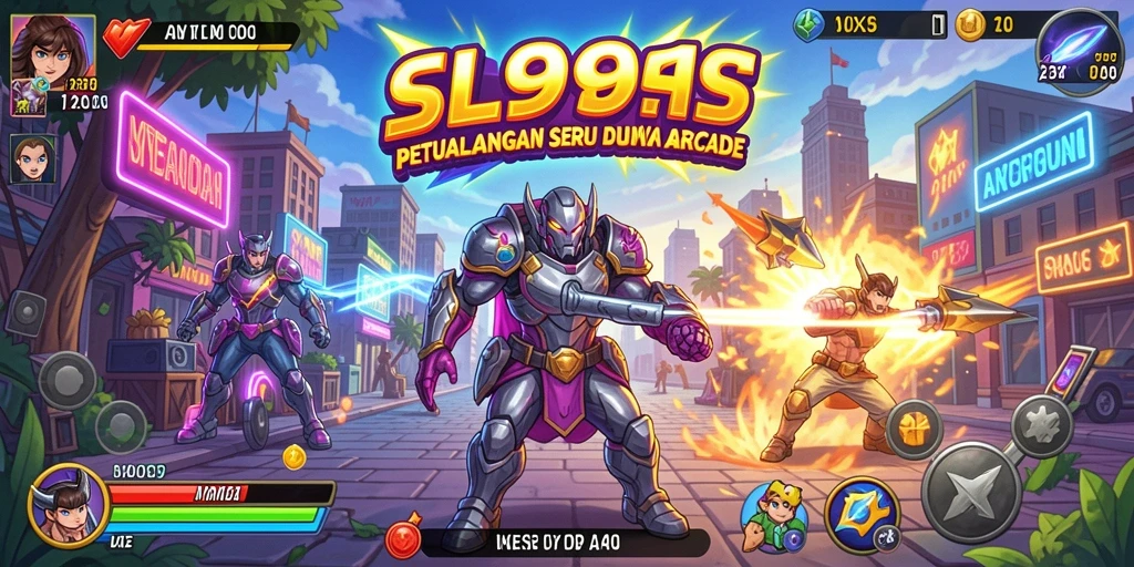 Screenshot gameplay Arcade SL999 yang penuh aksi dan tantangan.