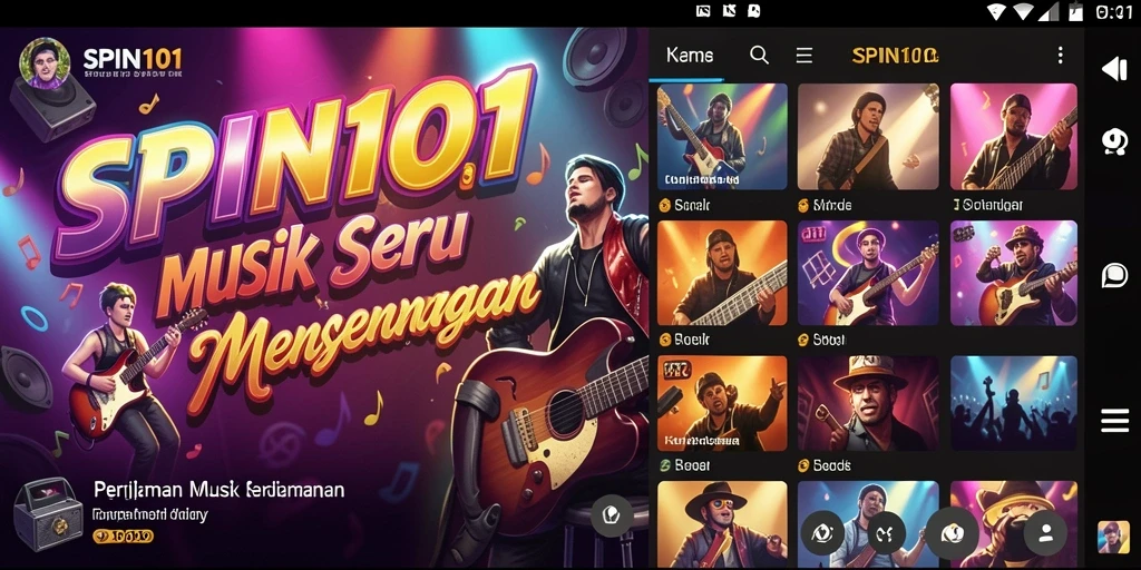 Tampilan gameplay SPIN101 yang seru dan interaktif.