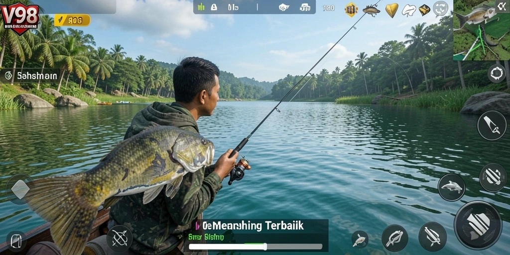 Tangkapan ikan besar di gameplay V98 yang seru.