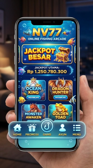 Tampilan aplikasi nv77 pada perangkat Android.